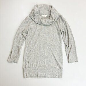 MERRY FUN Cowl Neck Tunic Sweater JRS XL Wool Blend Cozy Lounge Heather Gray